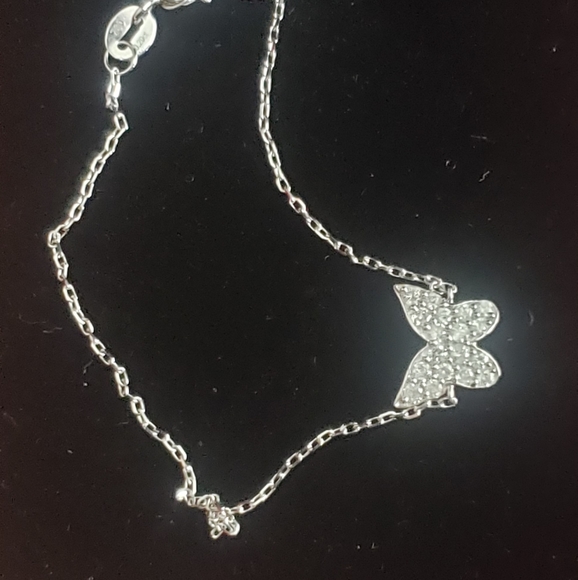 18k white gold diamond butterfly bracelet - Picture 2 of 4